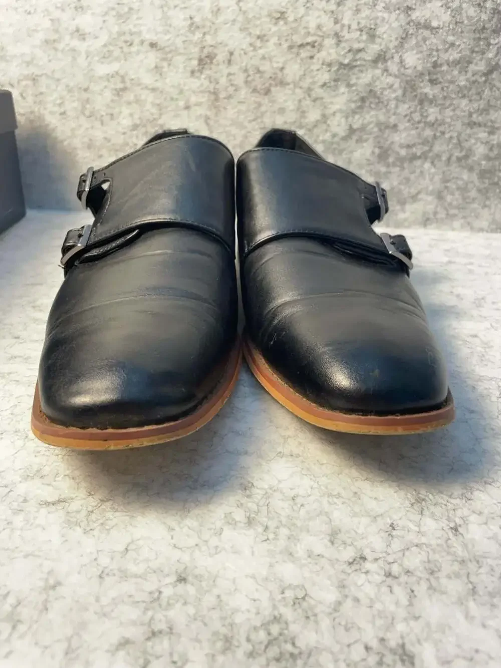 Gino Pheroni Arthur Double Monk Strap Shoes Black Size 10.5